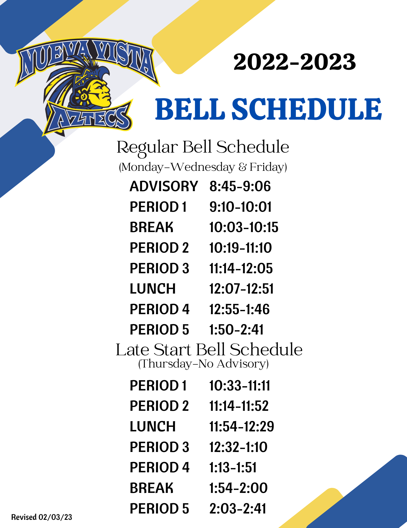 Bell Schedule Bell Schedule